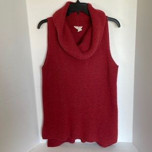 Loft outlet lounge dark red sleeveless turtleneck sweater tunic  women’s size M
